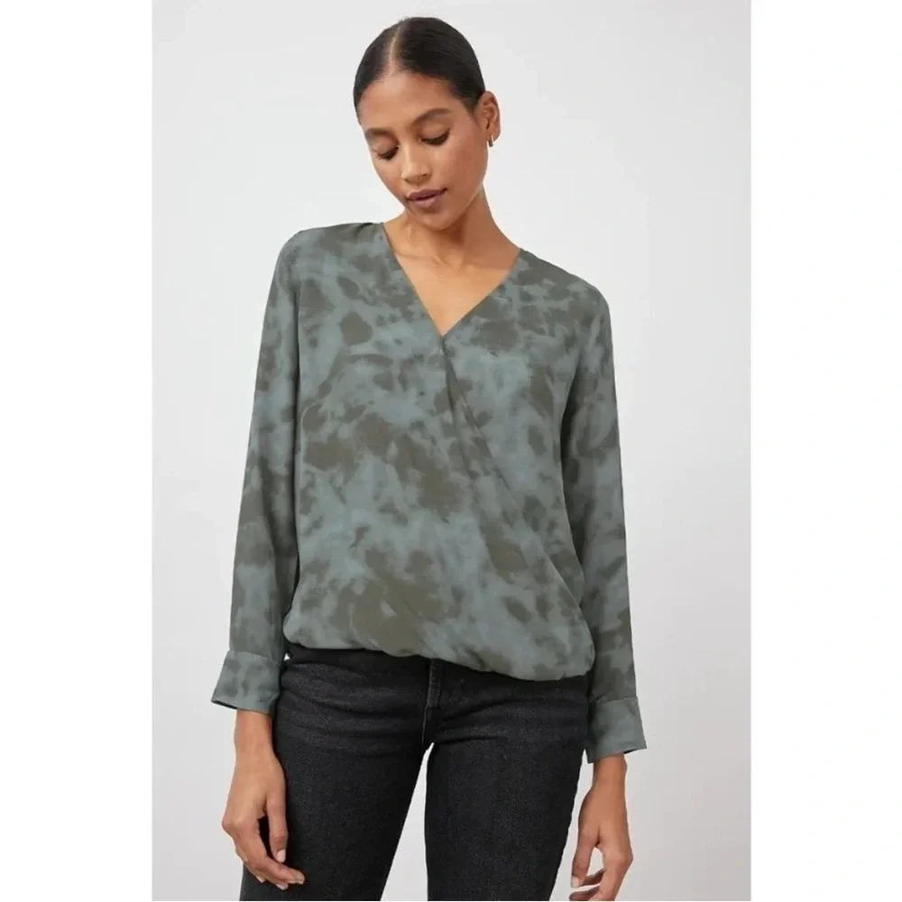Rails Hillary Slate tie dye blouse